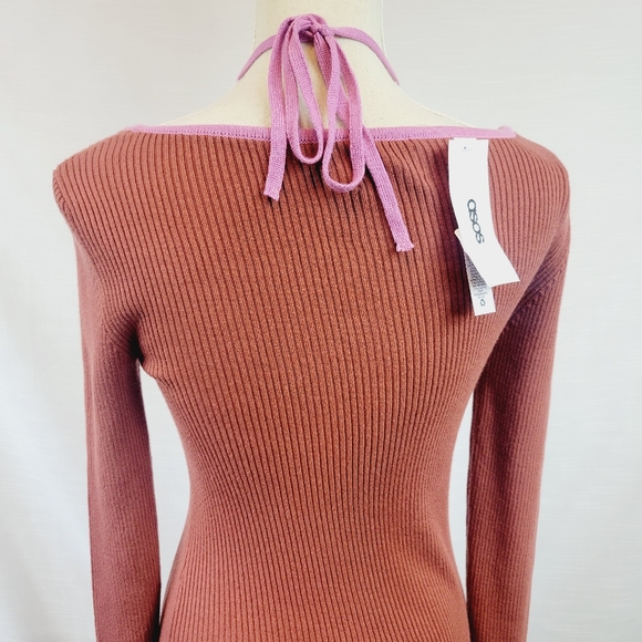 NWT Asos by Design Knitted Midi Halter Dress size 6 - Picture 11 of 13